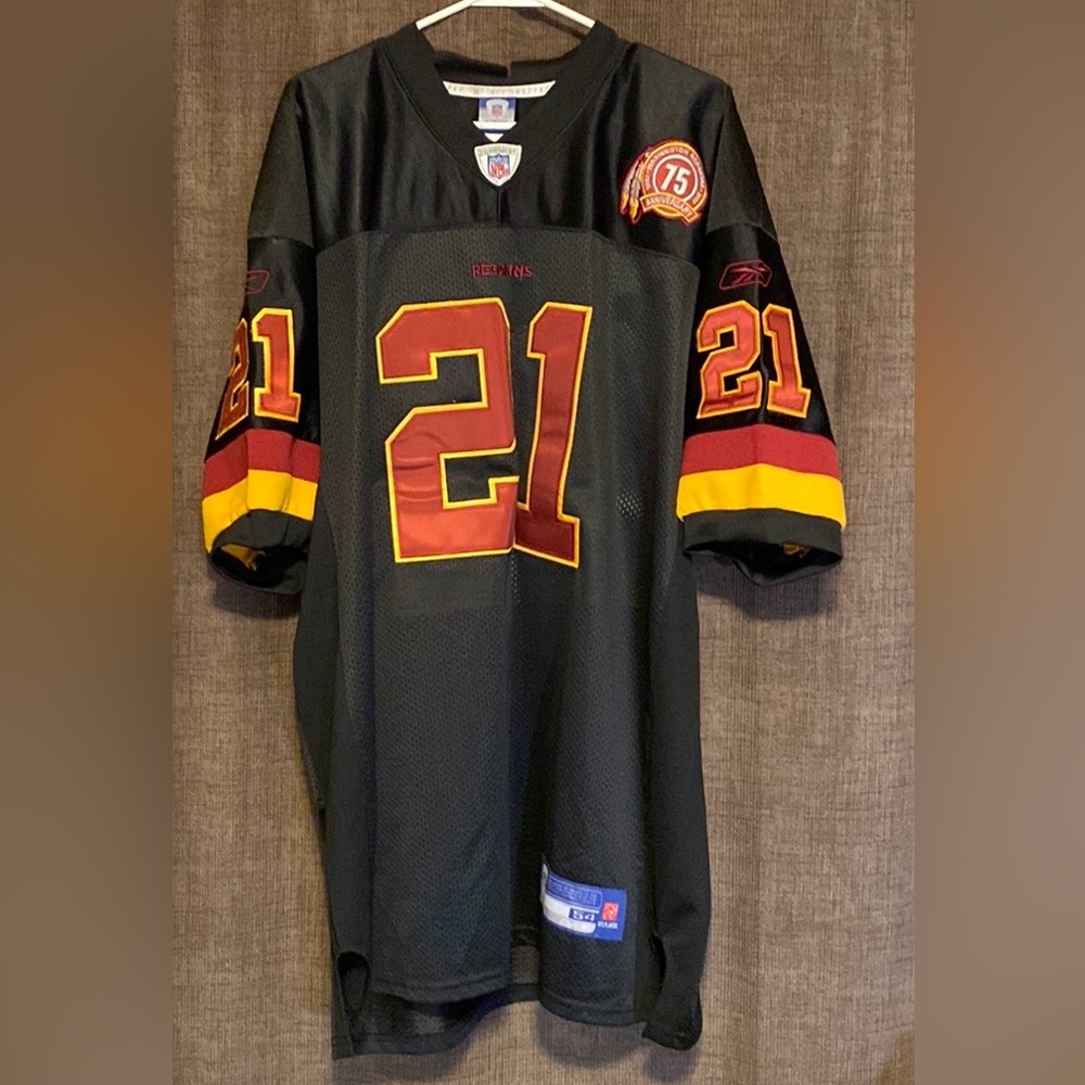 Sean Taylor 21 Throwback 75th Anniversary Patch Redskins Jersey Black Mens 54